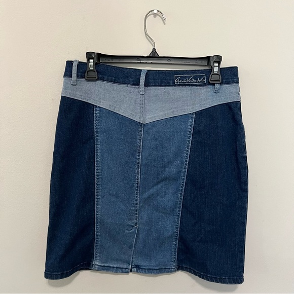 Gloria Vanderbilt x Christian Siriano Patchwork Denim Skirt, Size 28 - Picture 4 of 4